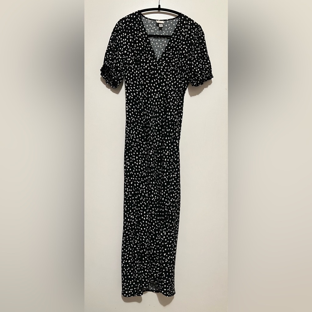 A New Day Heart ❤️ Print Midi Dress Size XS